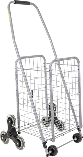 Vista 17 de dbest products - Carrito Cruiser Deluxe 2 para compras y comestibles con ruedas, cesta de lavandería plegable, carrito de utilidad compacto, ligero
