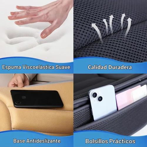Vista 4 de Lofty Aim Cojín de asiento de coche para conducción, cojín de espuma 4d negro