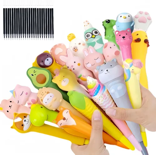Vista 6 de Cestas de Pascua Kawaii Squishy Pen 4 piezas lindos y divertidos bolígrafos para bolígrafos estacionarios y geniales para regalos adolescentes