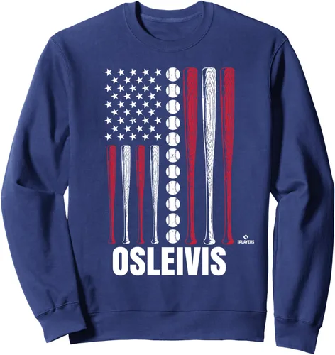 Vista 5 de Baseball American Flag Osleivis Basabe Prospect Baseball Fan Sweatshirt