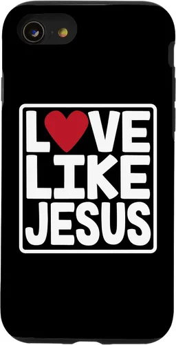Vista 18 de iPhone 16 Love Like Jesus Valentines Day Heart Case