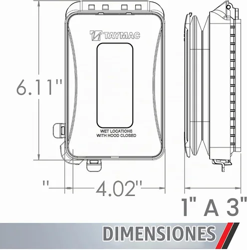 Vista 2 de Cubierta impermeable Hubbell-Bell plana y ampliable para dispositivo de plástico con 16 configuraciones en 1., ML450Z Bronce