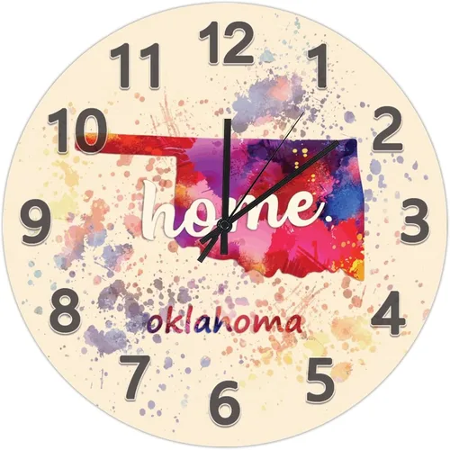 Vista 137 de UFunhome Reloj de pared con mapa del estado de Nevada, acuarela, Estados Unidos, reloj redondo de madera, funciona con pilas, silencioso, sin