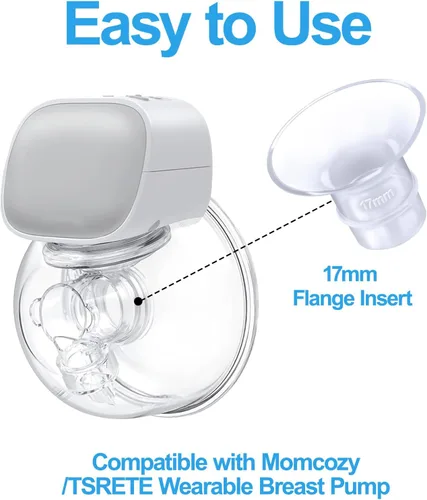 Vista 2 de Juome 6 piezas de insertos de brida de 0.669 in compatibles con el extractor de leche portátil Momcozy S12 Pro/S9 Pro/S12/S9