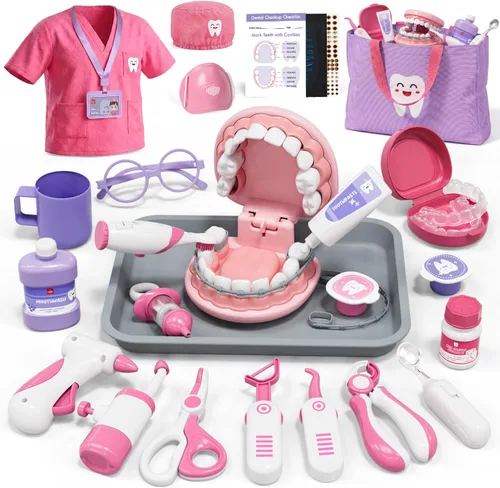 Vista 9 de Kit de Médico de Lehoo Castle para Niños Pequeños de 3 a 5, Juego de Dentista para Niños, Juguetes para Niñas y Niños de 4+ Años, Juego