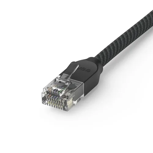 Vista 2 de Cable Ethernet Amazon eero CAT6a: Admite velocidades de más de 10 gigabits, 1 pie, paquete de 1, negro titanio Titanium Black