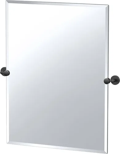Vista 7 de Gatco 4719MXSM Bleu Espejo rectangular sin marco, 24 H, negro mate/montado en la pared, espejo rectangular biselado inclinable para baño