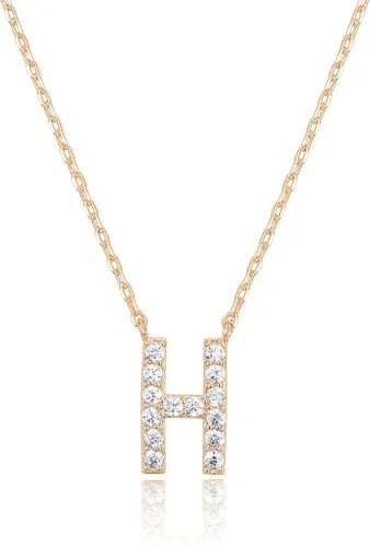 Vista 98 de PAVOI 14K White Gold Plated Cubic Zirconia Initial Necklace Letter Dainty Necklaces for Women