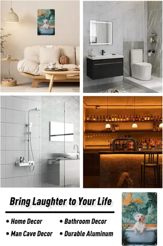 Vista 7 de Letreros divertidos de metal para decoración de baño y bañera, póster de metal retro, póster de bar, hogar, baño, decoración de pared, 12 x 8 5636