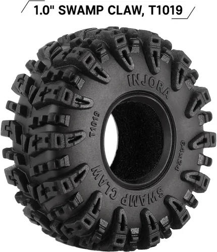 Vista 2 de INJORA Neumáticos 1.0 - Neumáticos S5 Swamp Claw para Terreno de Lodo para TRX4M AX24 Axial SCX24 FCX24 Auto RC Crawler 1/18 1/24, 64 * 24mm, T1019