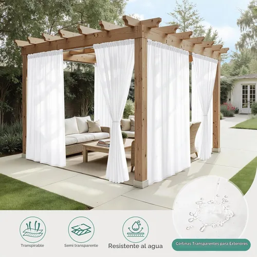 Vista 5 de HOMEIDEAS - Cortinas semitransparentes de privacidad blancas que no se transparentan, 52 x 96 pulgadas Blanco