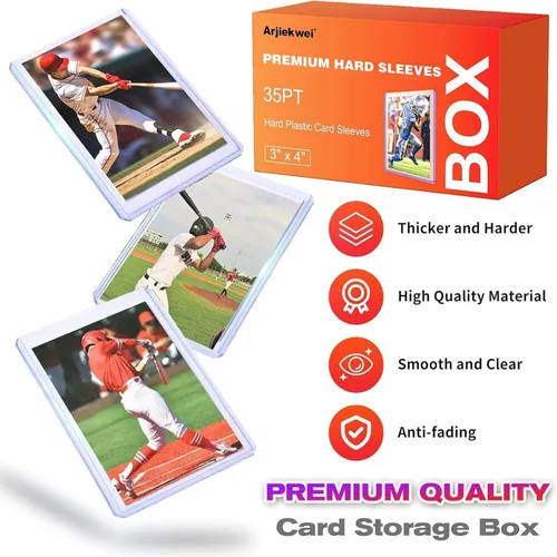 Vista 3 de Arjiekwei - 100 fundas para tarjetas de plástico duro, 3 x 4 pulgadas