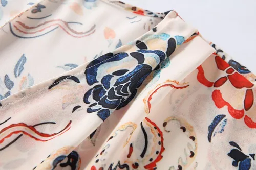 Vista 3 de olrain - Cárdigan tipo kimono suelto informal con manga 34 de gasa transparente con estampado floral para mujer