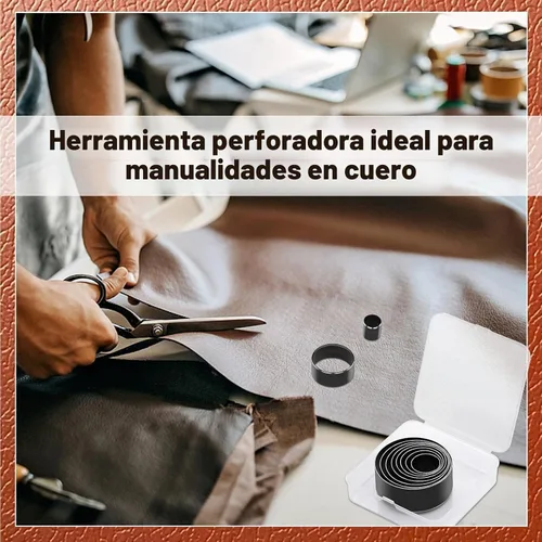 Vista 6 de 8 piezas de herramientas de corte de círculo de cuero, troqueles de corte de cuero 20 25 30 35 40 45 50 55mm High Carbon Steel Round Craft