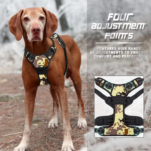 Vista 6 de BARKBAY - Arnés para perro sin tirones con clip frontal, material resistente y reflectante, asa de fácil control para pasear perros grandes
