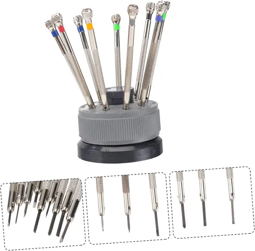 Vista 5 de Beaupretty Juego de pulseras Mini destornilladores, 9 piezas de destornillador plano de precisión, destornilladores de diferentes tamaños, kit