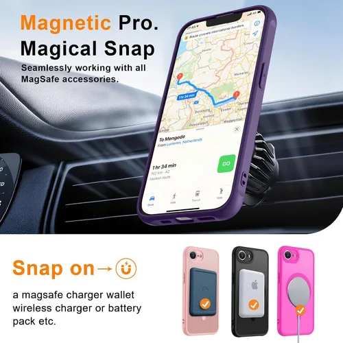 Vista 213 de MOCCA - Funda magnética resistente para iPhone XR de 6.1 pulgadas, compatible con MagSafe, funda con protección contra caídas de grado militar