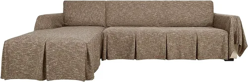 Vista 16 de IMYOGI Fundas modernas para sofá modular en forma de L, 2 piezas de lino y poliéster, protector de muebles para niños y mascotas