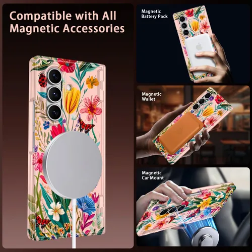 Vista 3 de Hekodonk Funda para Galaxy Z Fold 6, compatible con MagSafe, protector de pantalla integrado, protección de bisagra, magnética, delgada, a prueba