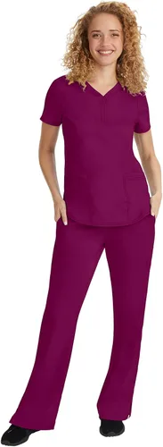 Vista 3 de Healing Hands Pantalón de hospital de etiqueta púrpura para mujeres modelo Taylor 9095 2 con cordón y 2 bolsillos