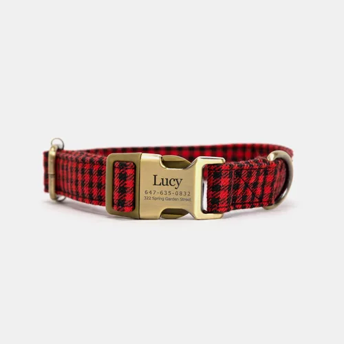 Vista 19 de Collar de perro personalizado con nombre y número de teléfono grabado, collar ajustable personalizado para cachorros, collar de algodón orgánico