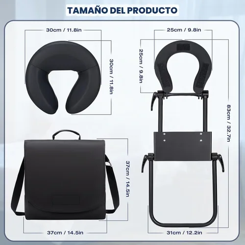 Vista 7 de Kit de masaje para la parte superior del colchón para el hogar, reposacabezas de masaje universal para cama, altura ajustable de hasta 14.5