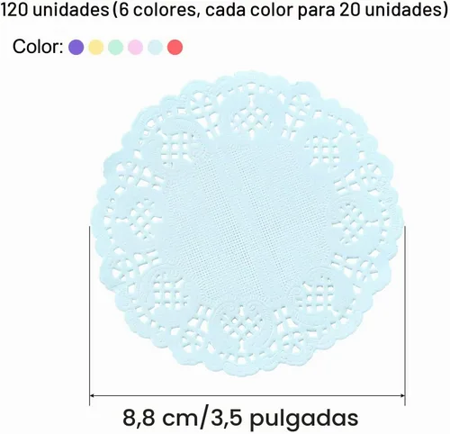 Vista 2 de Tapones redondos de papel, 3.5 pulgadas (multicolor-120 unidades)