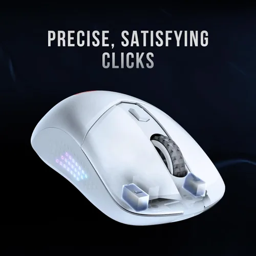 Vista 8 de msi Versa 300 Elite - Mouse inalámbrico blanco para juegos, sensor óptico de 26000 DPI, frecuencia de sondeo de 1000 Hz, simétrico, interruptores