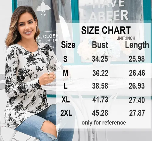 Vista 4 de HOTGIFT Womens Fall Winter Tunic Tops Long Sleeve Crewneck T-Shirts Loose Comfy Soft Blouse with Pocket