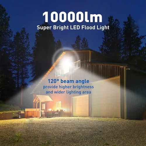 Vista 3 de Paquete de 2 luces LED de inundación para exteriores, luz de trabajo LED de 50 W, 5500 lm con enchufe de EE. UU. de 6 pies, luces de seguridad