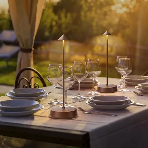 Vista 5 de Lámpara de mesa inalámbrica recargable, funciona con pilas, lámpara de escritorio de 6000 mAh, lámpara táctil regulable al aire libre, impermeable
