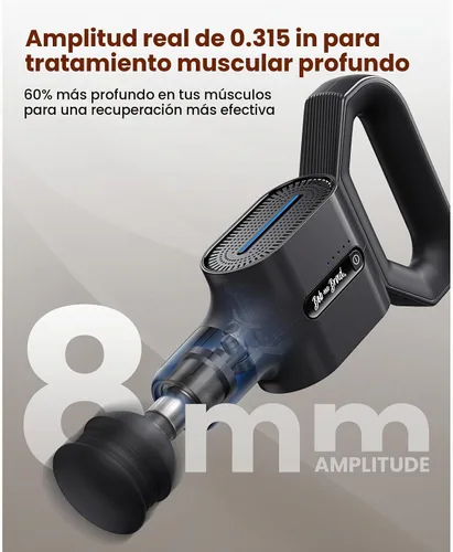 Vista 5 de BOB AND BRAD Pistola de masaje con correa de masaje para difícil acceso, masajeador de percusión y compresión de doble modo para recuperación