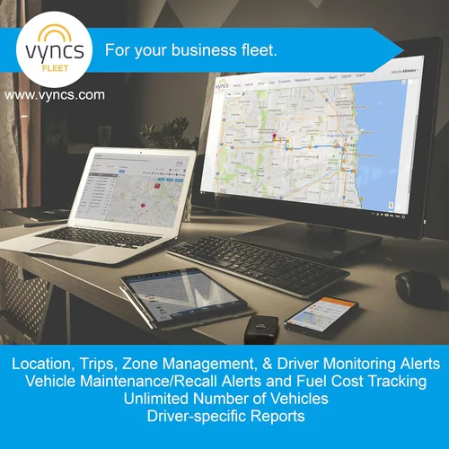 Vista 8 de Vyncs Flota: GPS Tracker Sin tarifa mensual, 4G LTE OBD, Seguimiento de automóviles y camiones en tiempo real, SIM, Plan de datos gratuito de 1 año