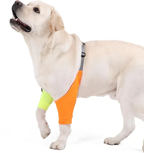 Vista 12 de HDKUW Protector de codo para perros para callos, traje de recuperación para patas delanteras, alternativa al collar de cono para dejar de lamer Gris