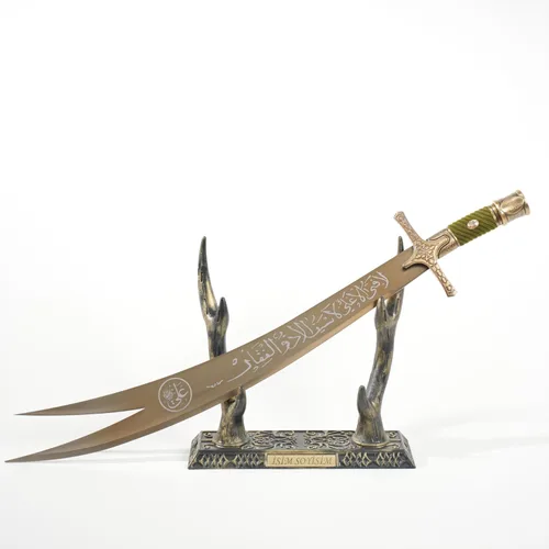 Vista 4 de Espada Zulfikar - Espada Imam Ali Zulfiqar, hoja islámica hecha a mano, Talwar histórico