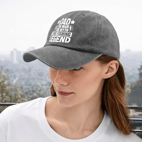 Vista 5 de Dad The Man The Myth The Fishing Legend hat dad Hats Pigment Black Womens Bucket hat Gifts for Dad Baseball Hat