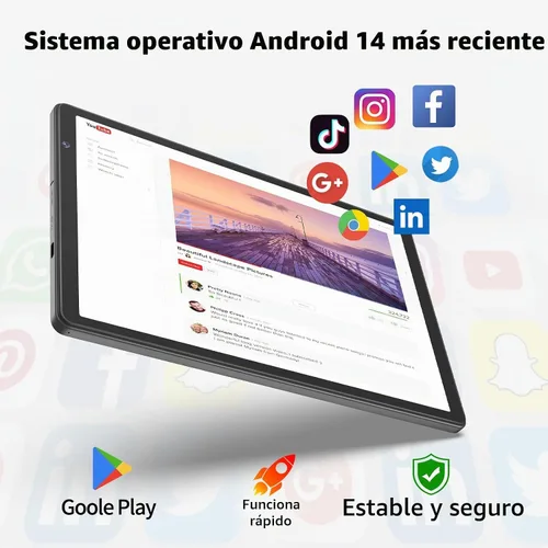 Vista 5 de Tablet Android 10 pulgadas, 32GB+1TB Expandible, Pantalla HD IPS