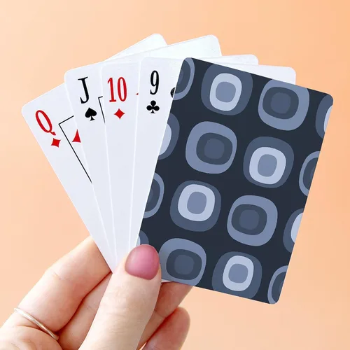 Vista 4 de CafePress MCM Abstract Pattern Slate Gray Standard Size Playing Cards