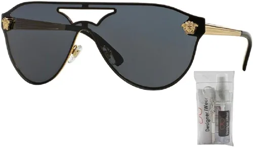 Vista 2 de Versace VE2161 Gafas de sol aviador para hombres para mujeres paquete con kit de cuidado de gafas de cortesía iWear de diseñador