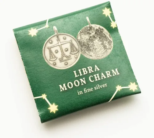 Vista 3 de Collar de plata de la luna del zodiaco Libra, Plata, No es una piedra preciosa