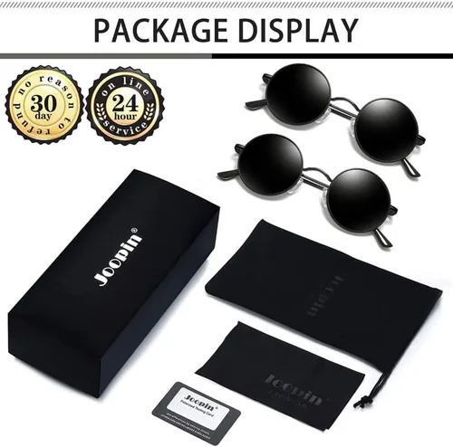Vista 5 de Gafas de sol Joopin polarizadas, estilo Lennon, redondas, gafas de sol estilo hippy redondas para mujer y hombre