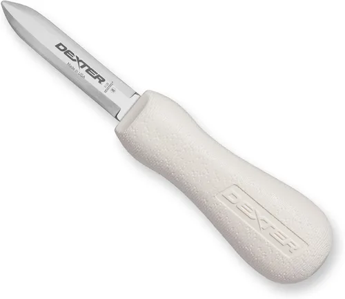 Vista 7 de Dexter-Russell - Cuchillo para ostras estilo New Haven de 2.75 pulgadas de la serie Sani-Safe Classic New Haven pattern blade with bent tip that