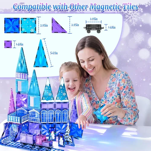 Vista 4 de Princess Castle - Azulejos magnéticos para niños de 4 a 8 años con juego