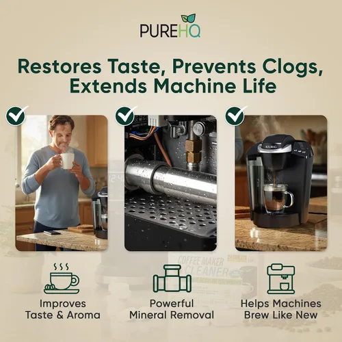 Vista 4 de PUREHQ - Breville - Tabletas descalcificadoras para máquinas de café espresso y cafeteras Keurig - 24 tabletas descalcificadoras con 6 cartuchos