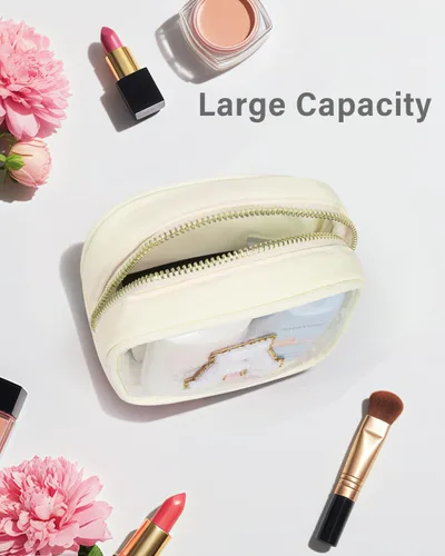 Vista 6 de KOTORA Bolsa de Maquillaje Inicial, Bolsa de Viaje de Artículos de Aseo, Bolsa de Maquillaje Transparente, Bolsas de Cosméticos Organizadoras