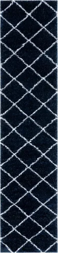 Vista 31 de SAFAVIEH Tahoe Shag Collection - Alfombra para pasillo, 2 x 9 pies, diseño de enrejado, no desprende pelusa y de fácil cuidado, 1.2 pulgadas