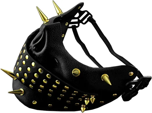 Vista 4 de Máscara de media cara de calavera Cosplay CS Sport Biker Punk Rock Masque Negro, Negro