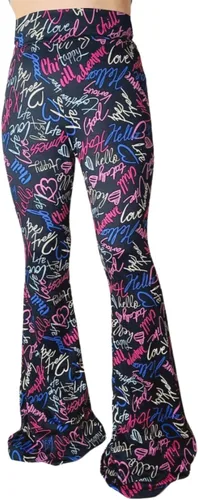 Vista 2 de ShopMyTrend - Pantalones de yoga largos con piernas anchas y acampanadas estilo palazzo, con cintura alta, para mujer