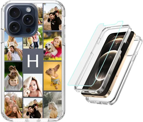 Vista 13 de Funda resistente personalizada para Apple iPhone 15, 14, 13, 12, 11 Pro Max Plus Mini XR X XS 8 7 SE [protector de pantalla de vidrio templado]