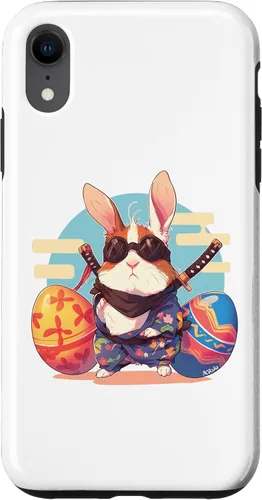 Vista 8 de iPhone 15 coloridos huevos de Pascua caza Ninja conejillo de indias con orejas de conejo